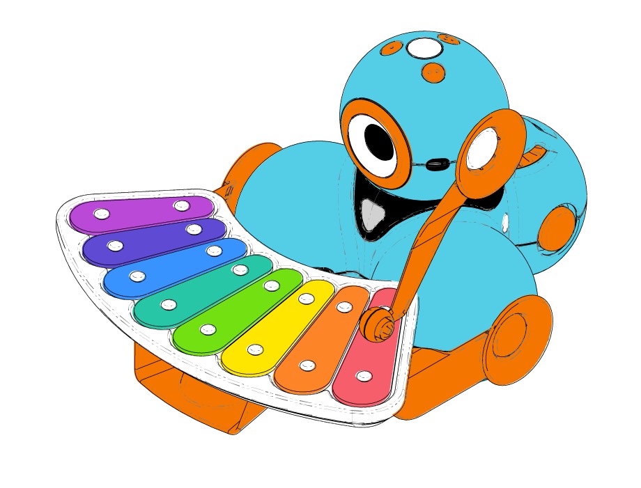 Dash And Dot Robot With Xylophone And White Outfit